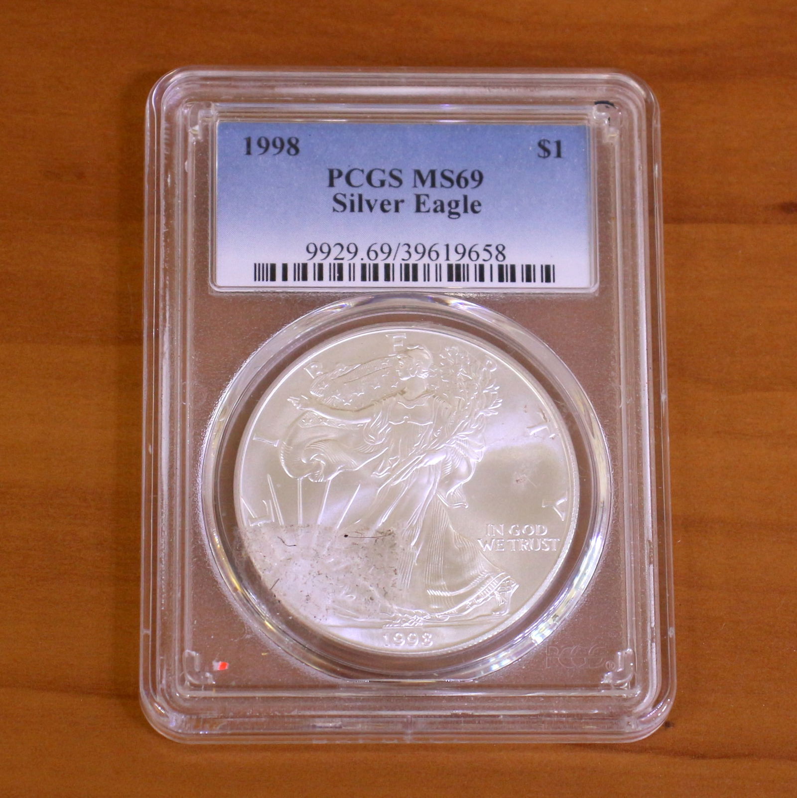 PCGS 1998 MS69 Silver Eagle Coin - 2