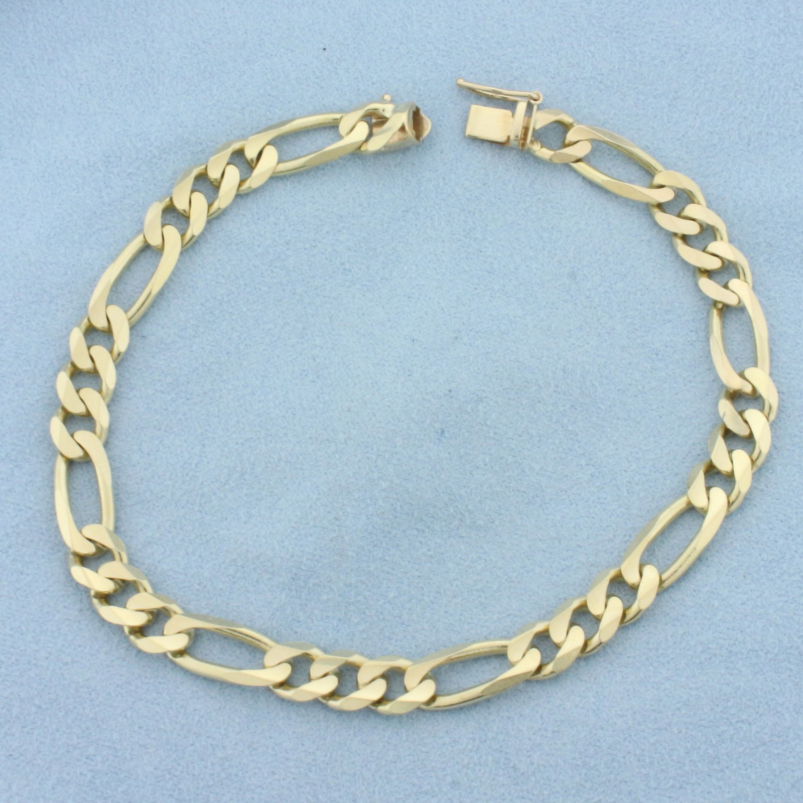 Mens Figaro Link Bracelet in 14k Yellow Gold (1 of 2)
