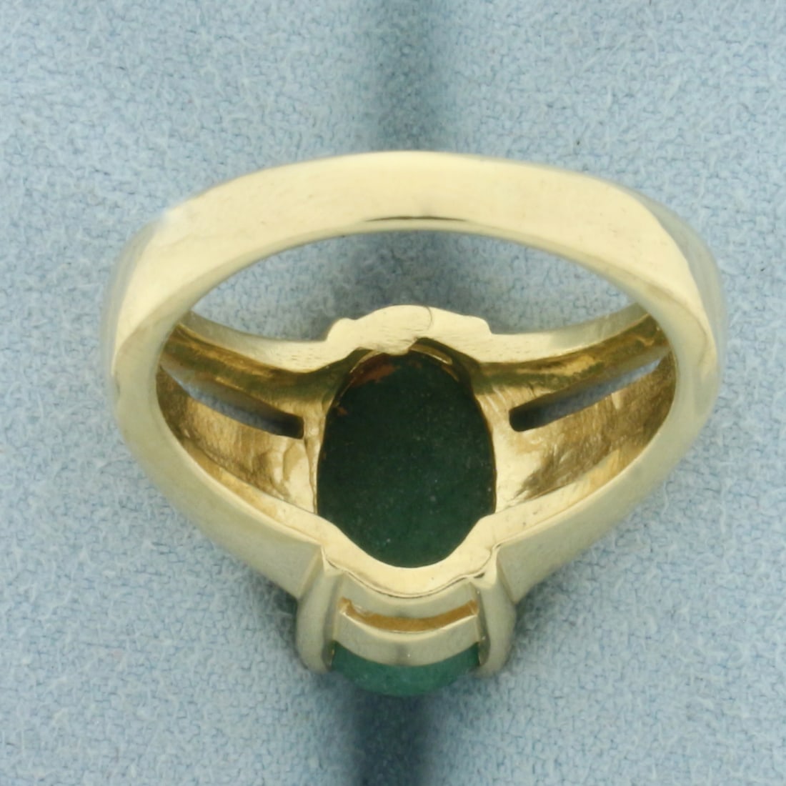 Jade Solitaire Statement Ring in 14k Yellow Gold - 4