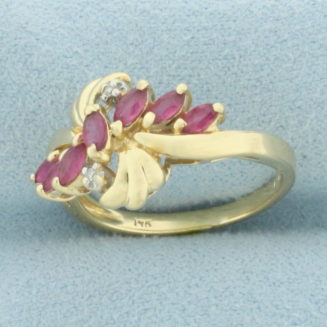 Ruby and Diamond Ring in 14k Yellow Gold - 2
