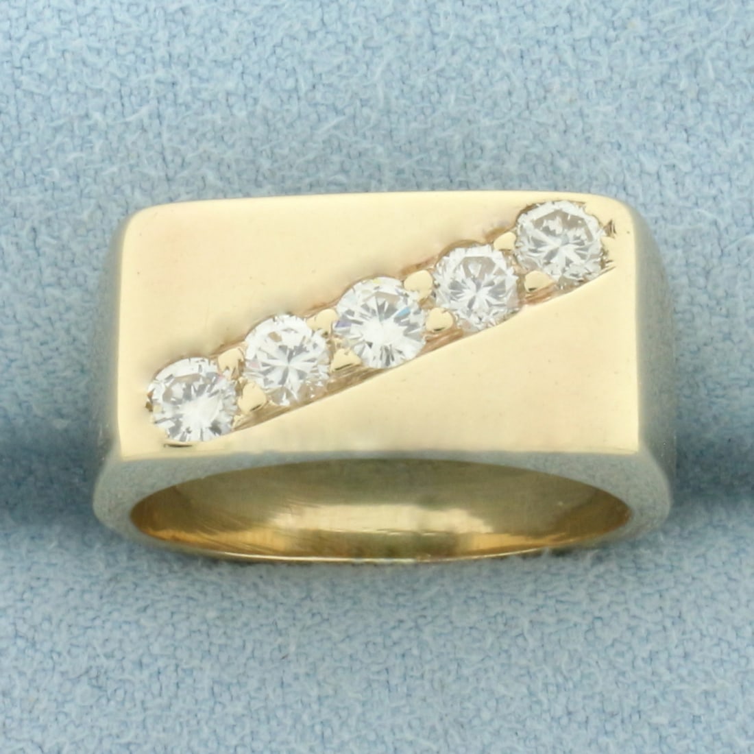 Diagonal Diamond 5-Stone Ring in 14k Yellow Gold (1 of 4)