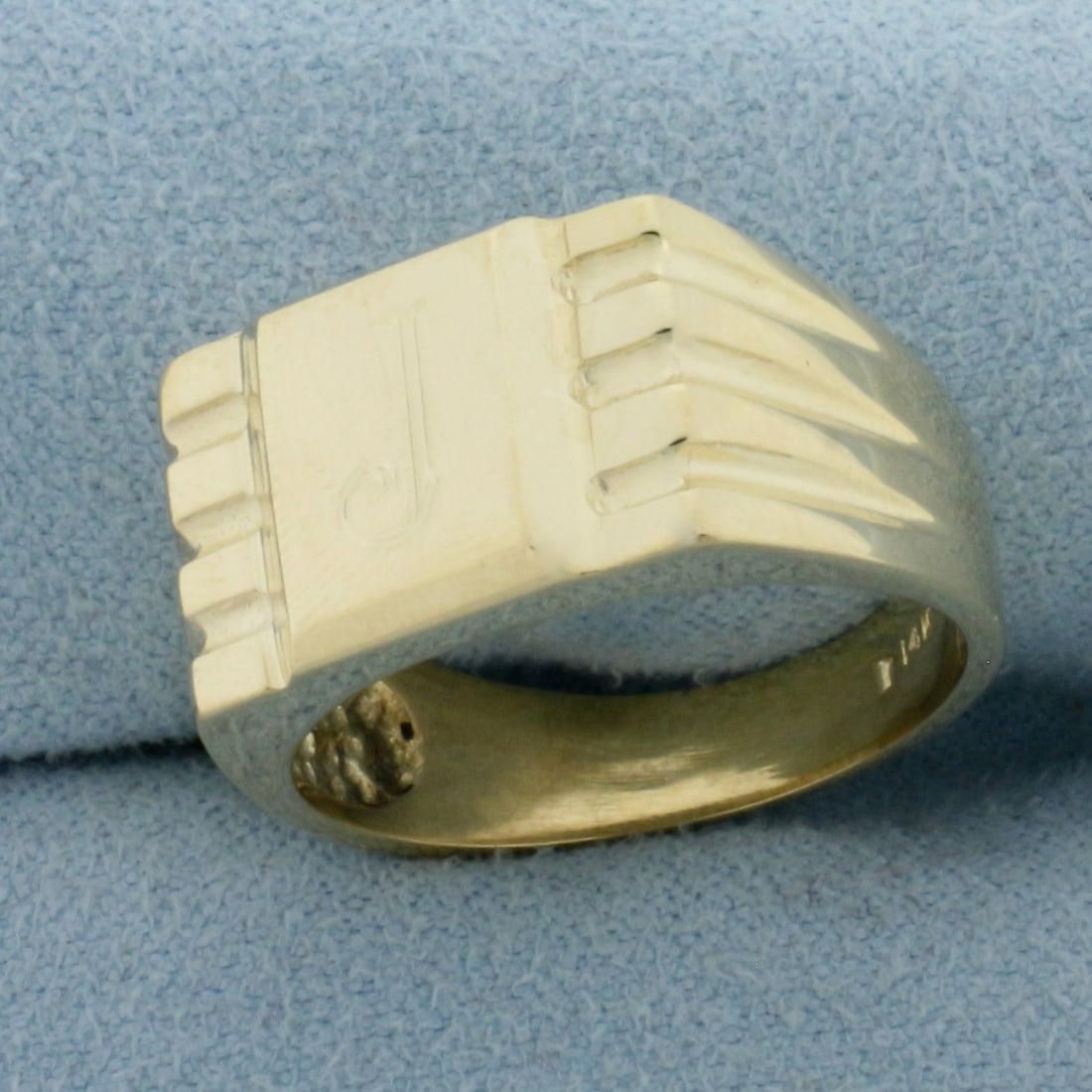 J Monogram Initial Ring in 14k Yellow Gold - 2