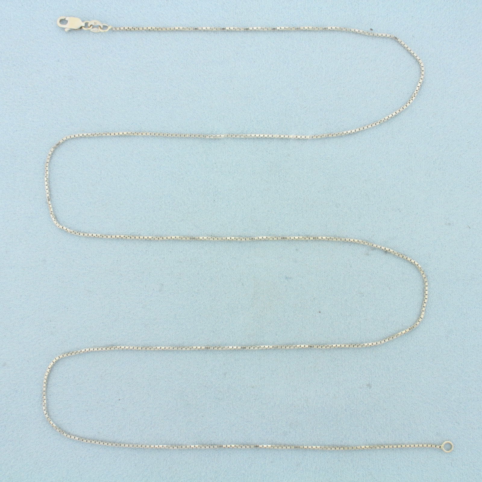 24 Inch Box Link Chain Necklace in 14k White Gold (1 of 2)