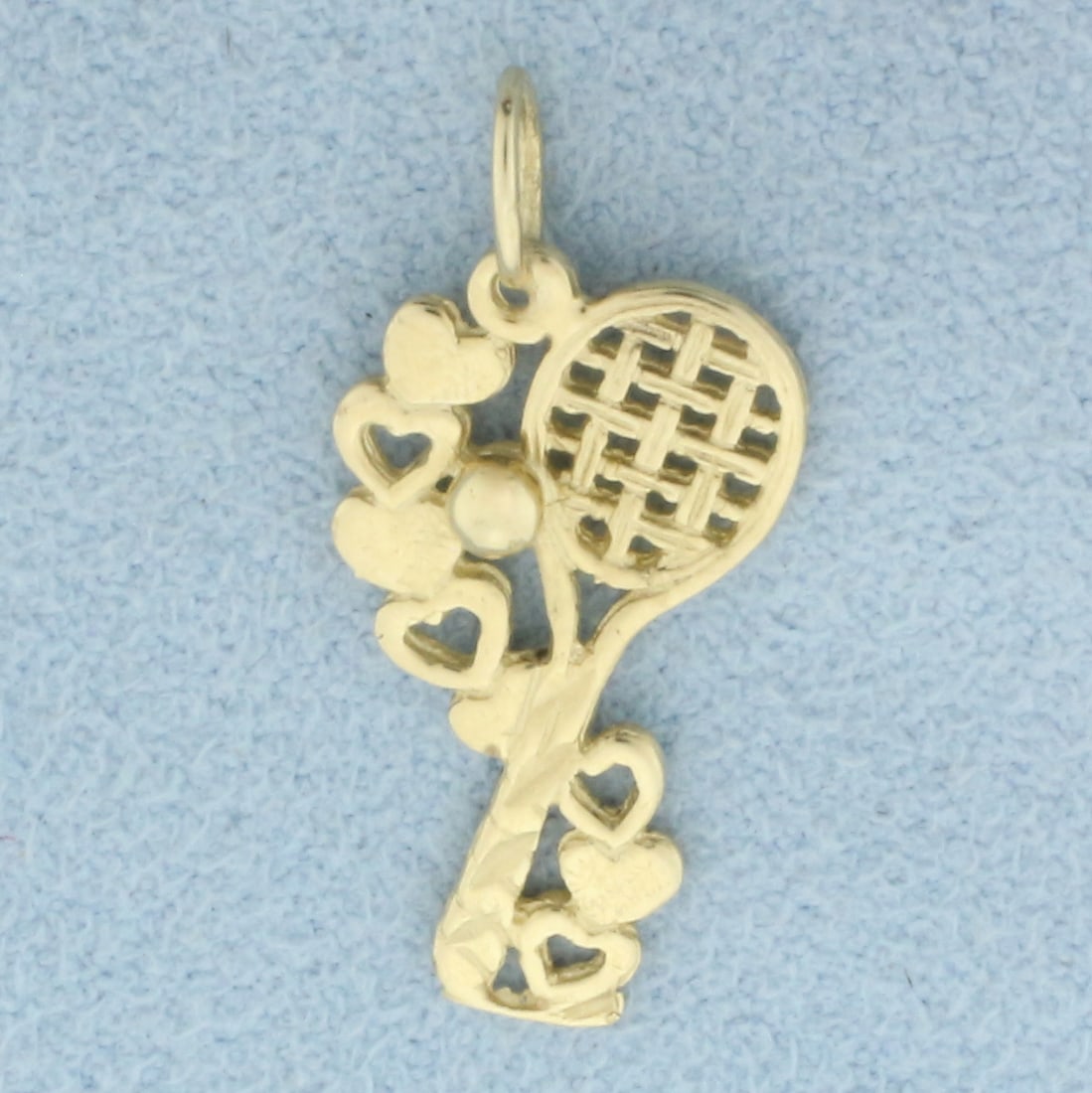 Diamond Cut Racket Pendants in 14k Yellow Gold: In 14k yellow gold. 1 inch long and 3/8 inch wide. 1.1g.