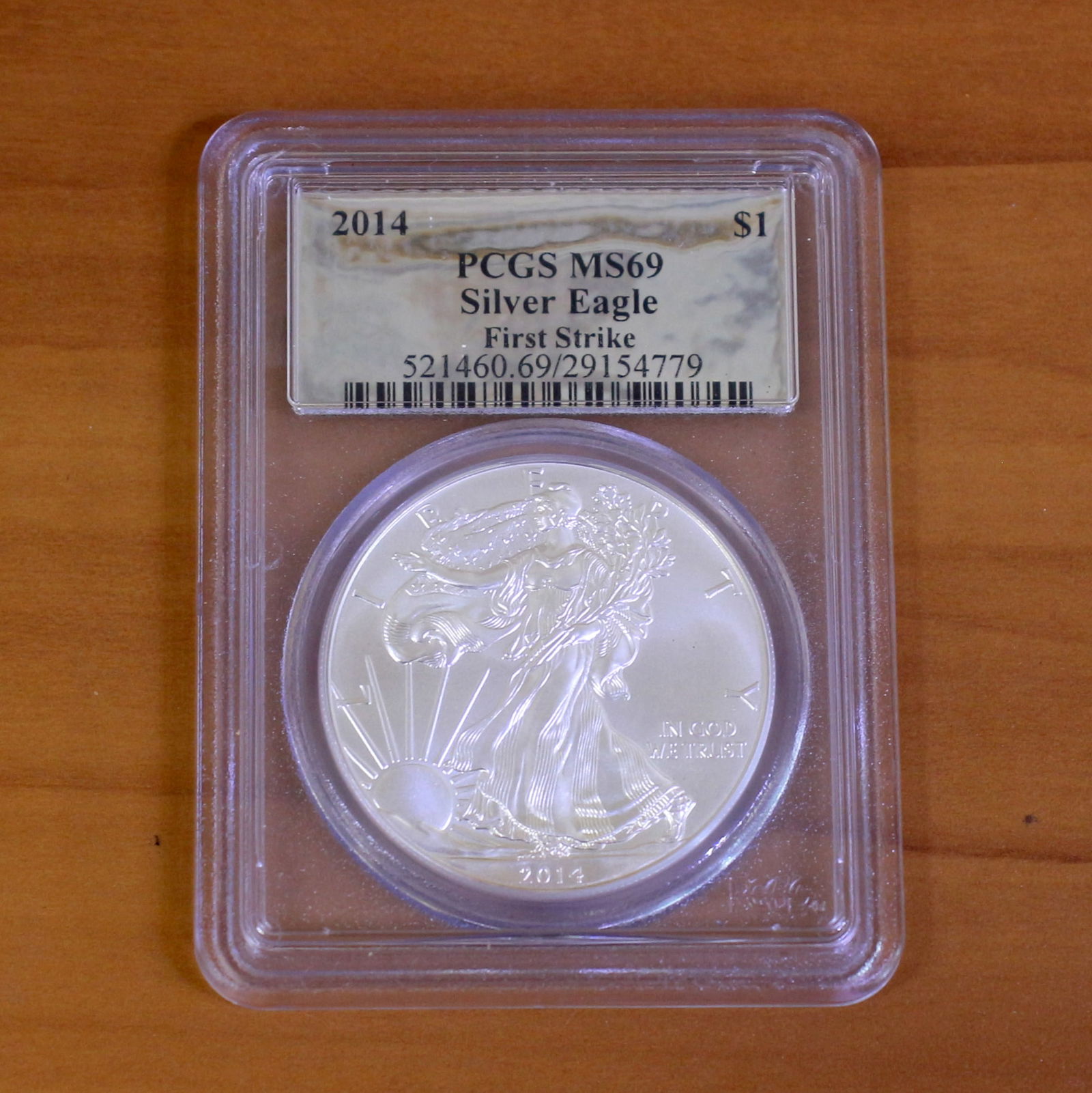 PCGS 2014 MS69 First Strike Silver Eagle Coin - 2