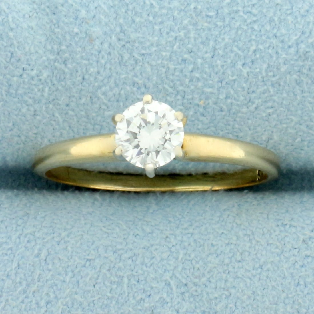 Thin Band Solitaire Diamond Engagement Ring in 14K Yellow Gold (1 of 4)