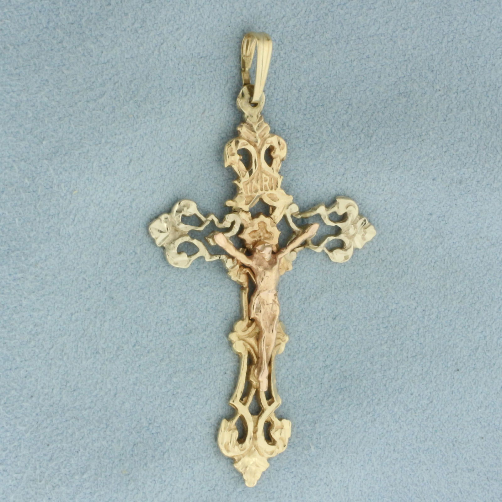 Crucifix Jesus Pendant in 14k Yellow, Rose, and White Gold (1 of 2)