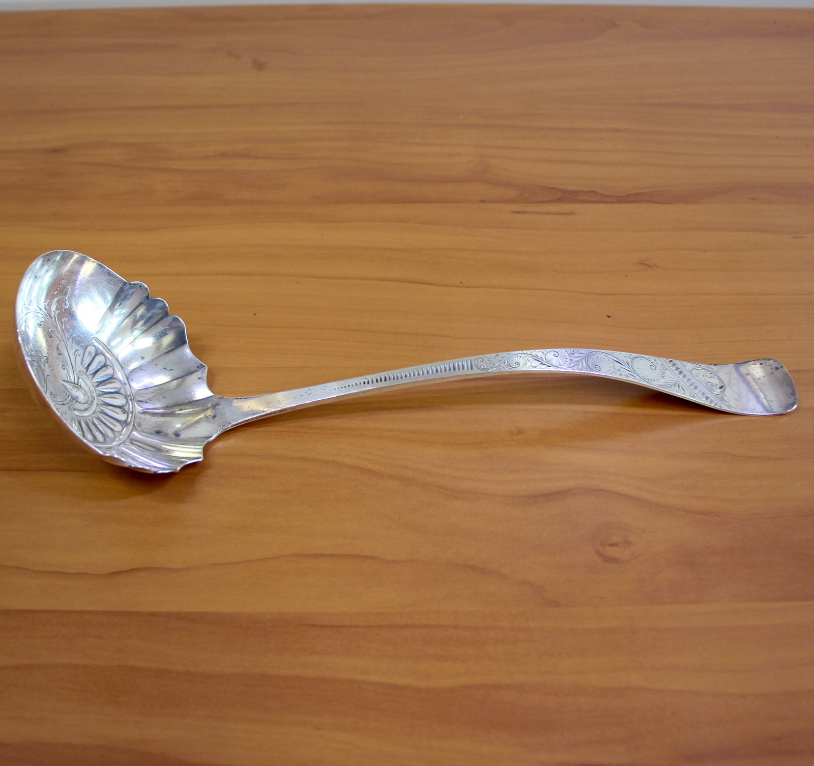 Towle "Scroll" Sterling Silver Huge Soup or Punch Ladle: In .925 Sterling Silver. Contains one punch or soup ladle, 12 7/8 inch long. 164.3g.