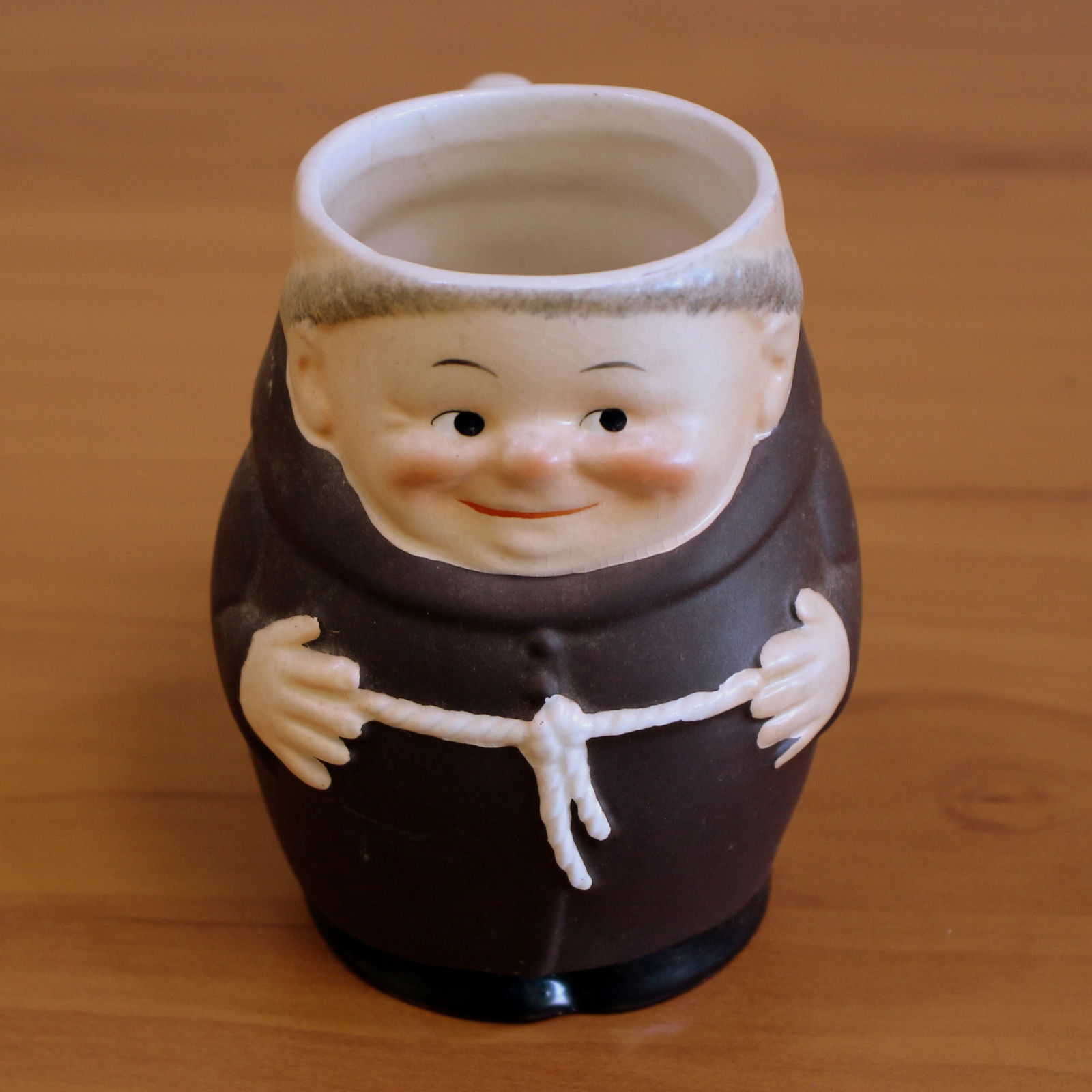 Rare Vintage Goebel Friar Tuck Monk Mug or Toby Jug: 4 inches tall. 4 1/2 inches wide (including handle). #T74/0.