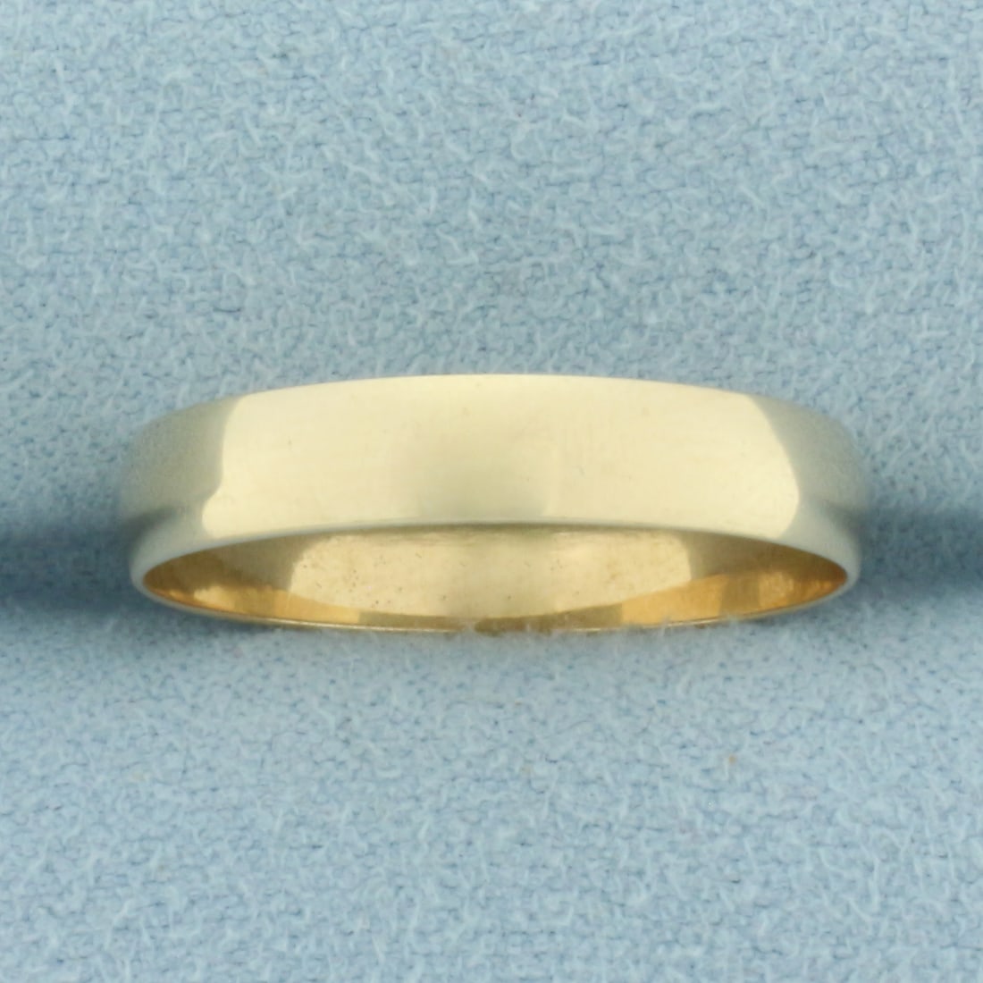 Mens Half Dome High Polish Wedding Band Ring in 10k Yellow Gold: In 10k Yellow Gold. 4mm wide. Size 10. 1.8g.