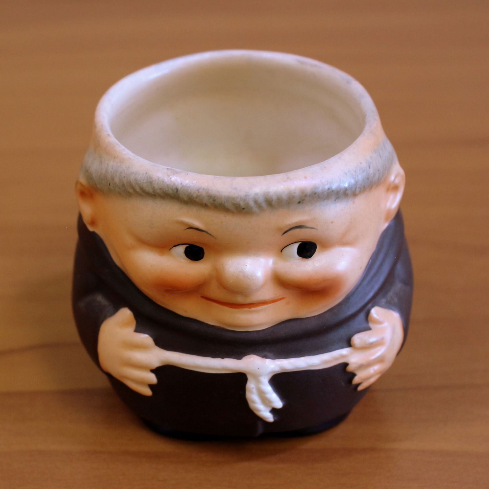 Rare Vintage Goebel Friar Tuck Monk Cup: 3 inches tall. 3 1/4 inches wide. #RX110.