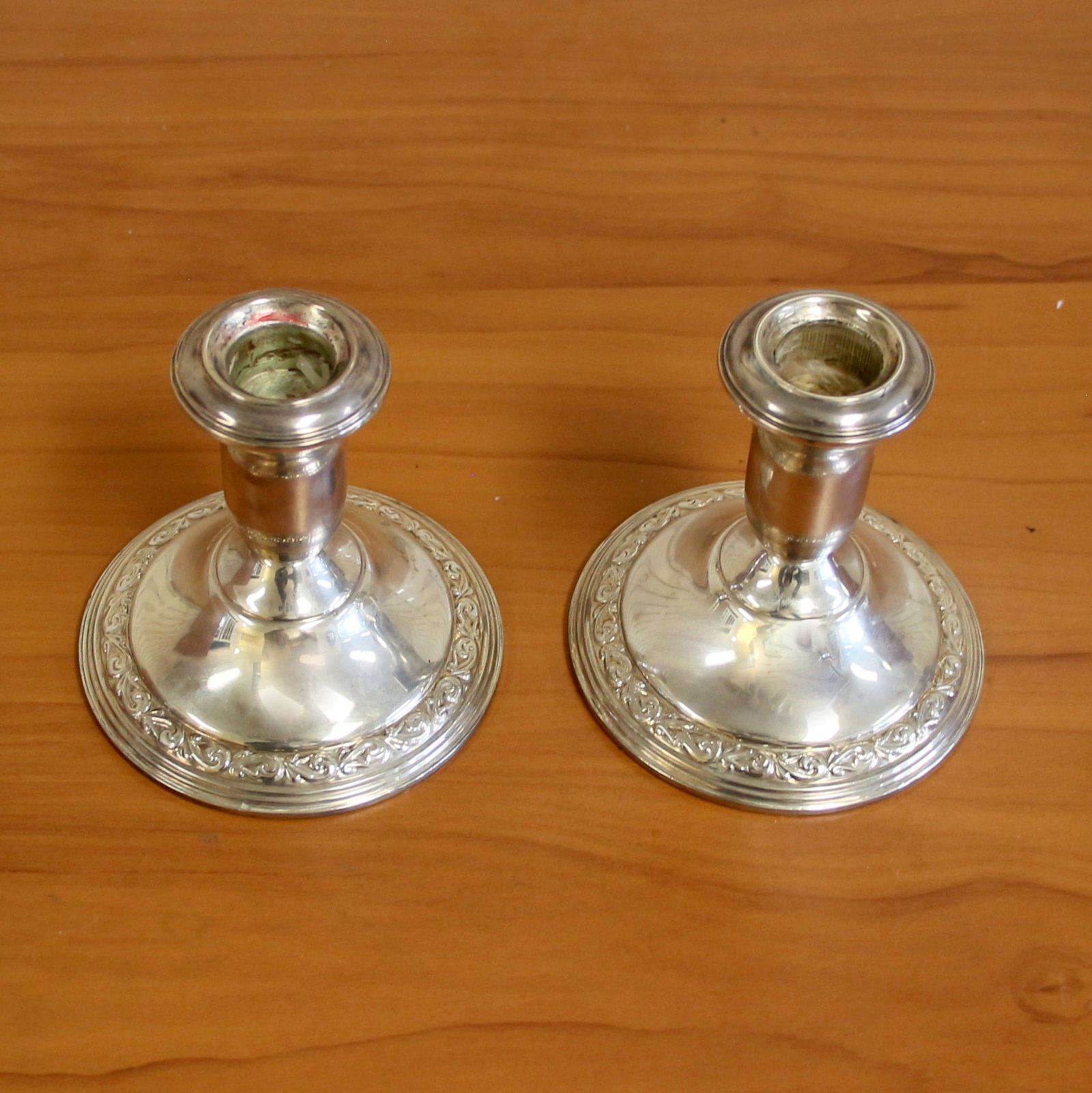 AMC Sterling Silver Candlestick Holders Set of 2 (1 of 3)