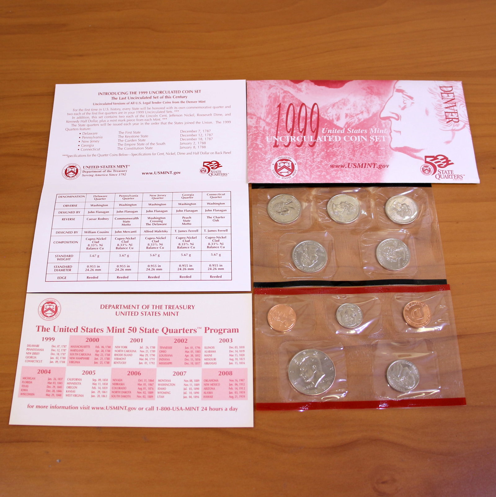 1999 US Denver Mint Uncirculated Coin Set OGP (1 of 3)