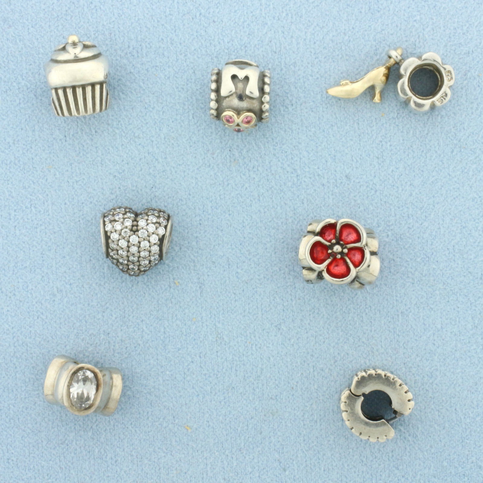 Pandora Retired Mother's Day Mom Beads - Set of 7 in Sterling Silver (1 of 2)