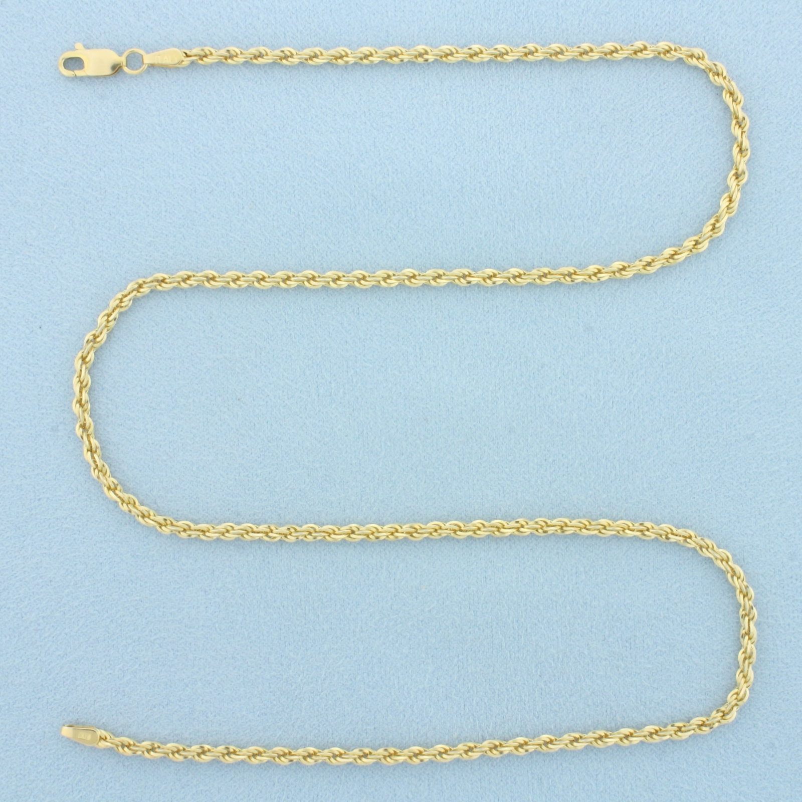 Italian 18 Inch Rope Link Diamond Cut Chain Necklace in 14k Yellow Gold (1 of 2)