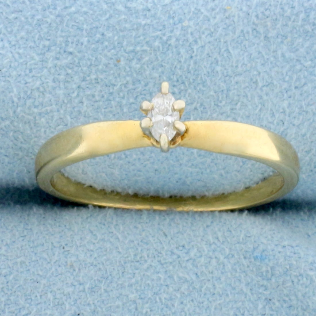 Vintage Marquise Solitaire Diamond Engagement Ring in 14K Yellow Gold (1 of 4)