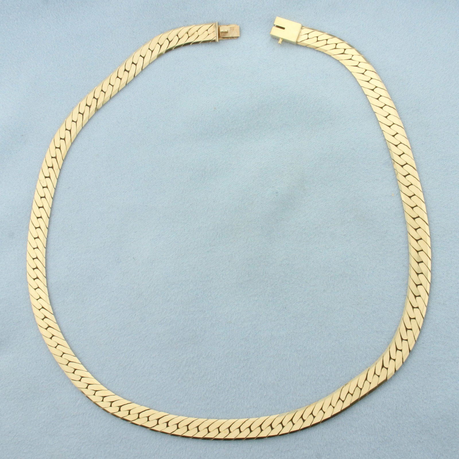 16 Inch Herringbone Link Choker Necklace in 14k Yellow Gold (1 of 2)