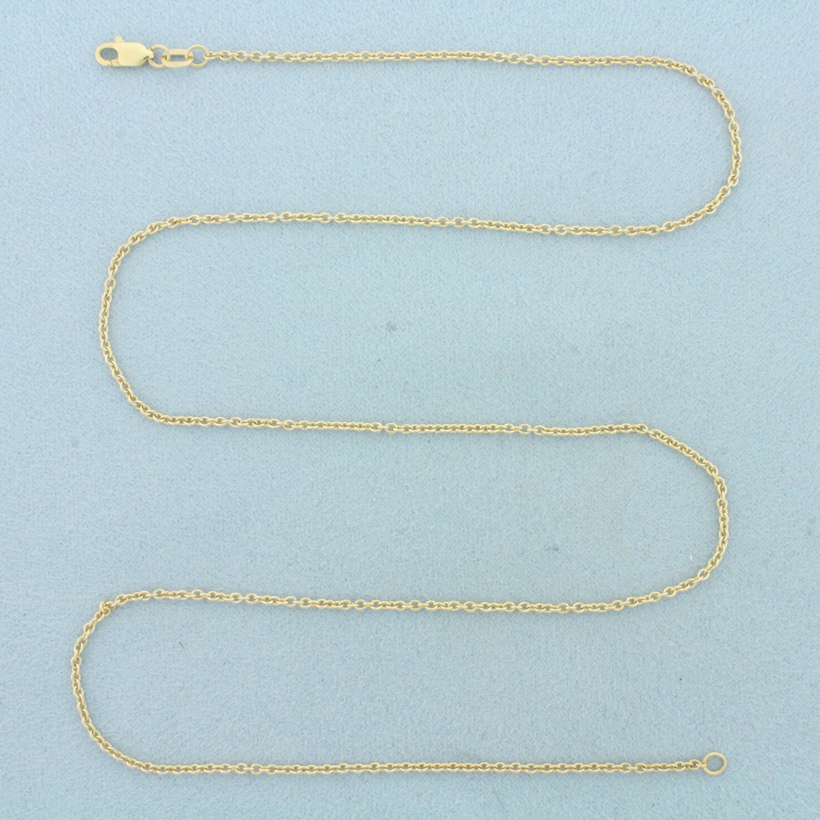 Italian 20 Inch Cable Link Chain Necklace in 14k Yellow Gold: In 14k Yellow Gold. 20 inches long. 1.7mm wide. Made in Italy. Lobster clasp. 3.7g.