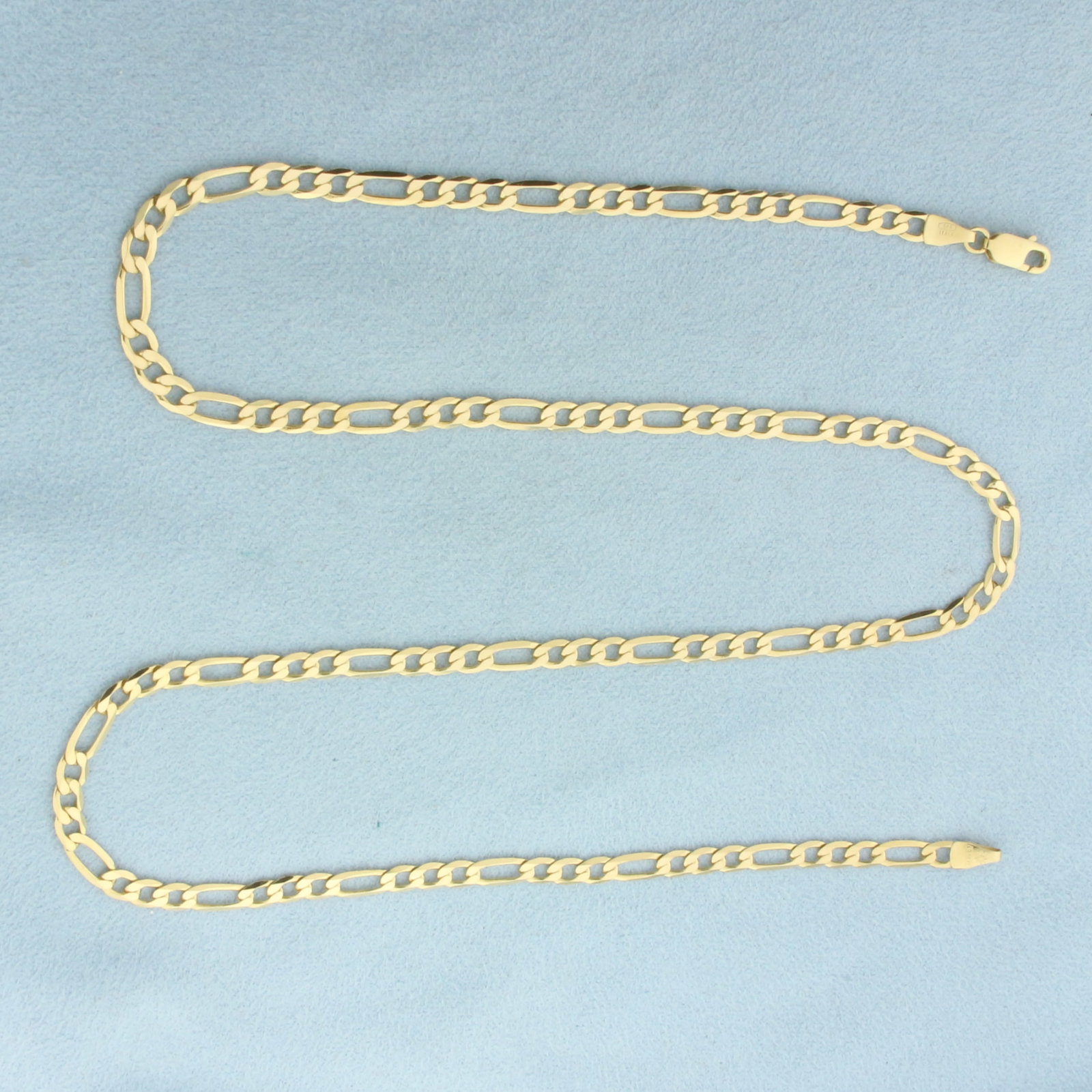 20 Inch Italian Figaro Link Chain Necklace in 14k Yellow Gold: In 14k Yellow Gold. 20 inches long. 3.6mm wide. Lobster clasp. 8.2g.