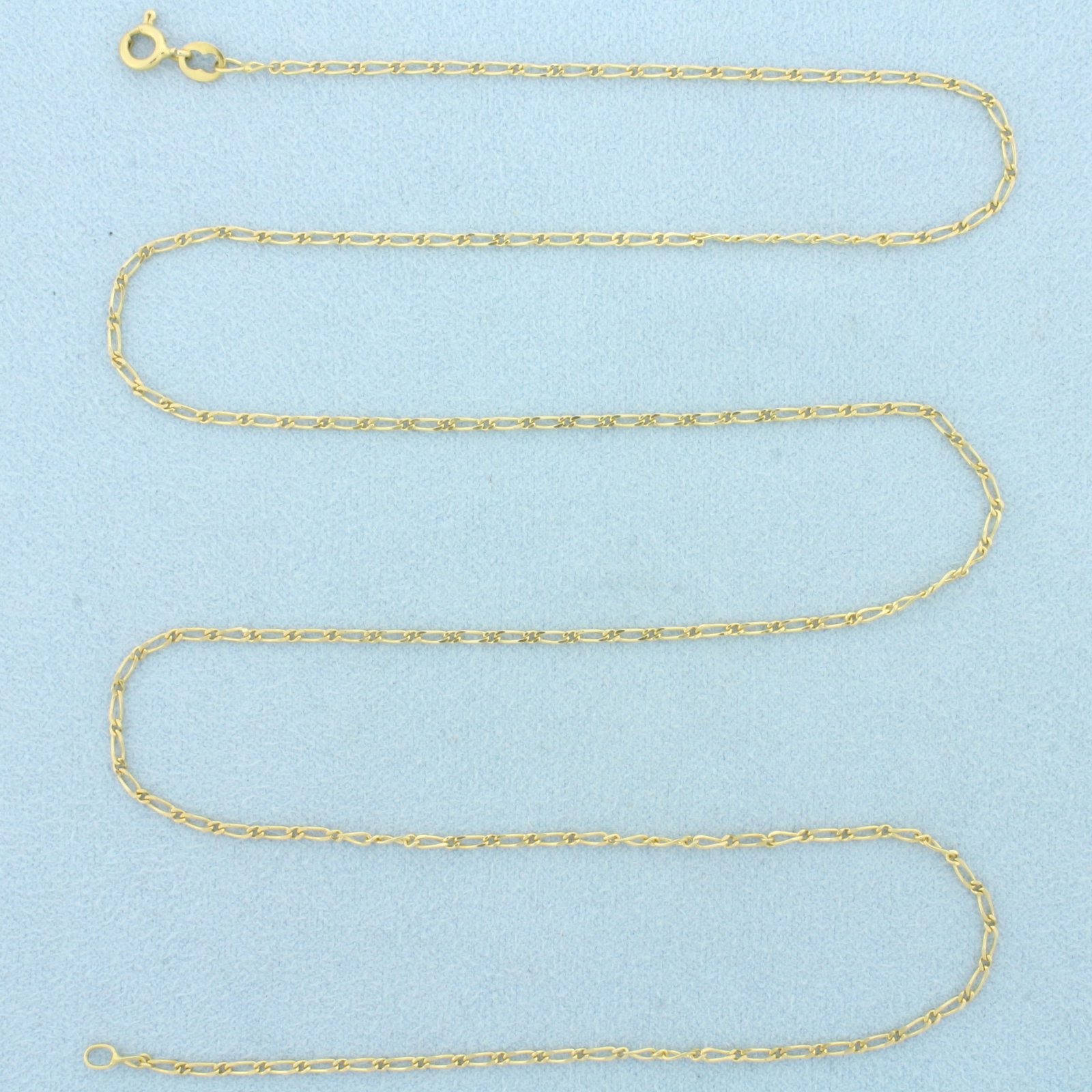 24 Inch Elongated Cable Link Chain Necklace in 18k Yellow Gold: In 18k Yellow Gold. 24 inches long. 1.5mm wide. Italian made. Spring clasp. 3.6g.