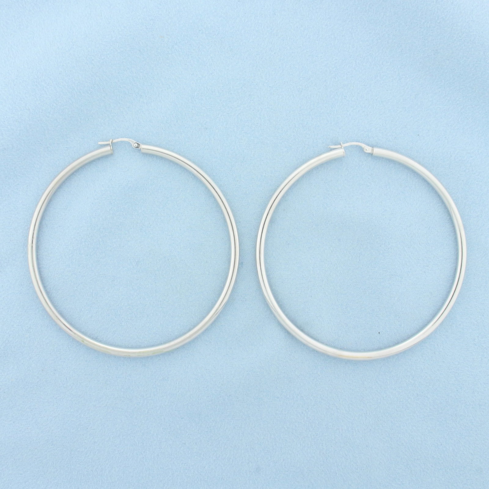 Large Hoop Earrings in 18k White Gold (1 of 2)