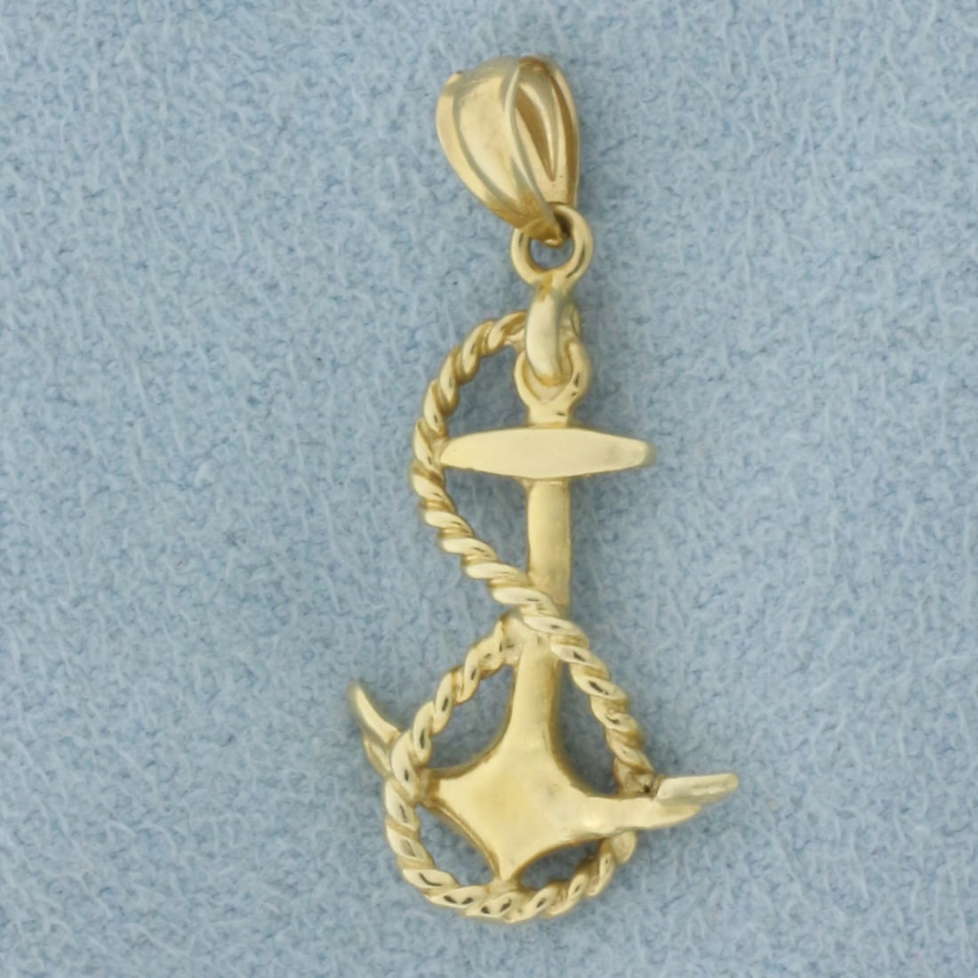 Rope and Anchor Nautical Pendant or Charmin 14k Yellow Gold (1 of 2)