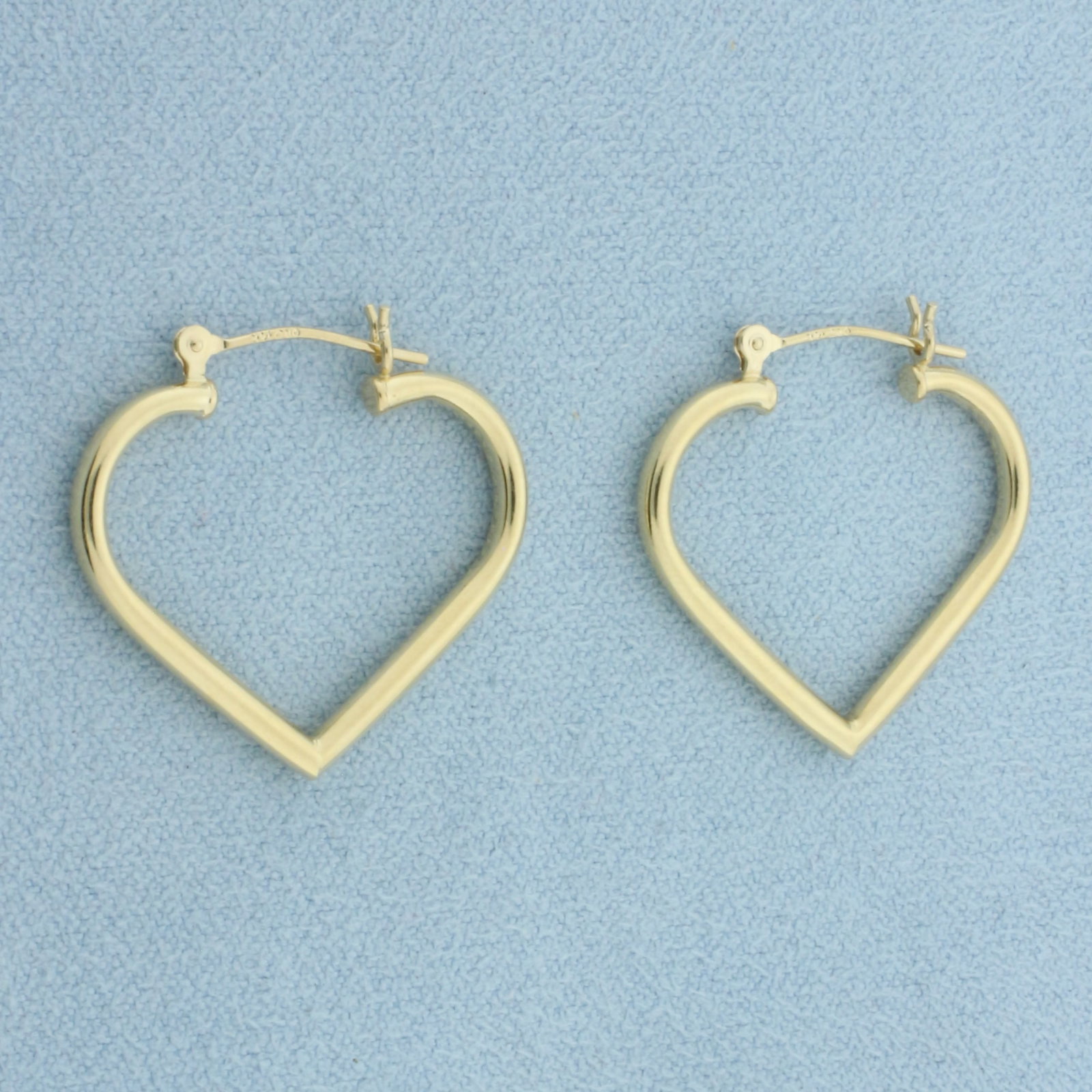 Heart Hoop Earrings in 14k Yellow Gold (1 of 2)