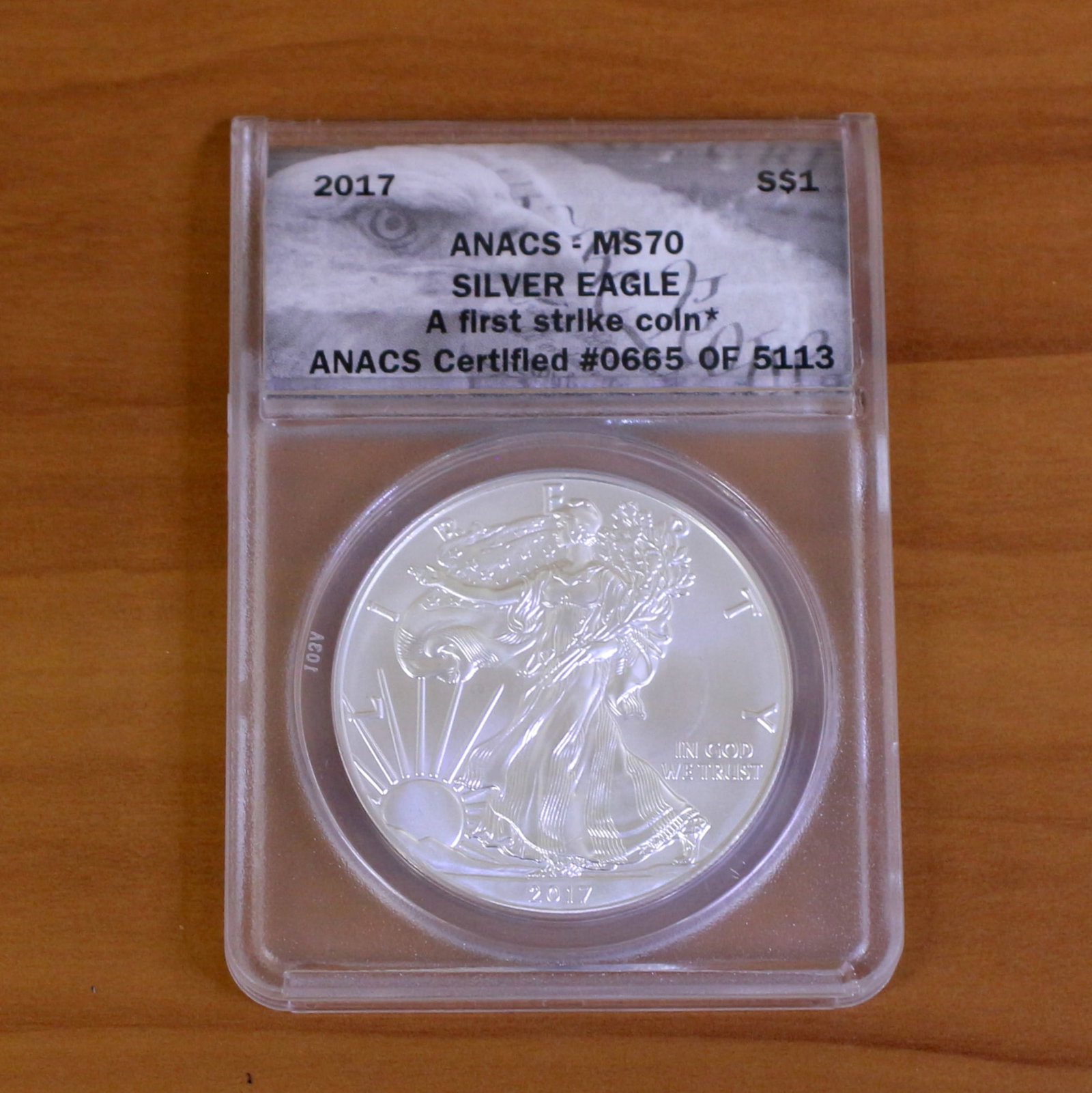 ANACS 2017 MS70 First Strike Silver Eagle Coin - 2
