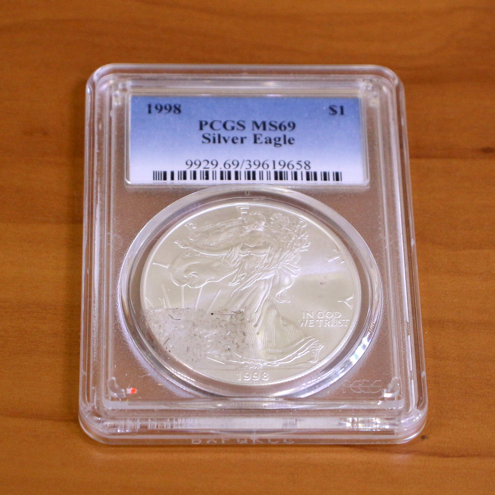 PCGS 1998 MS69 Silver Eagle Coin (1 of 3)