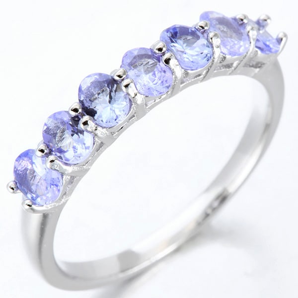 Tanzanite Stacking Band Ring in Sterling Silver - 2