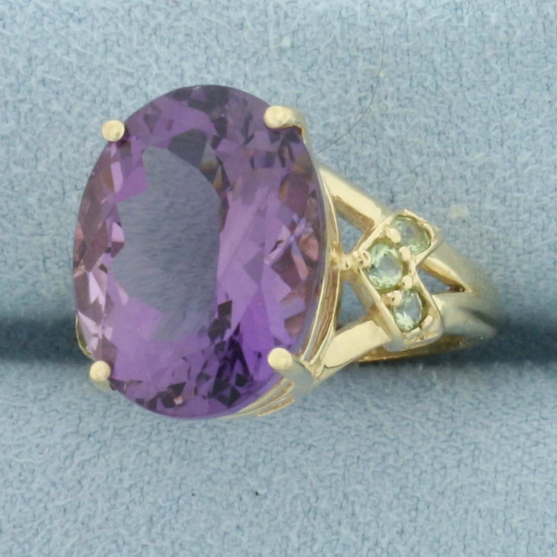 Amethyst Statement Ring in 10k Yellow Gold - 2