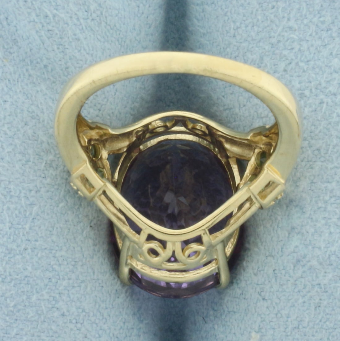 Amethyst Statement Ring in 10k Yellow Gold - 4