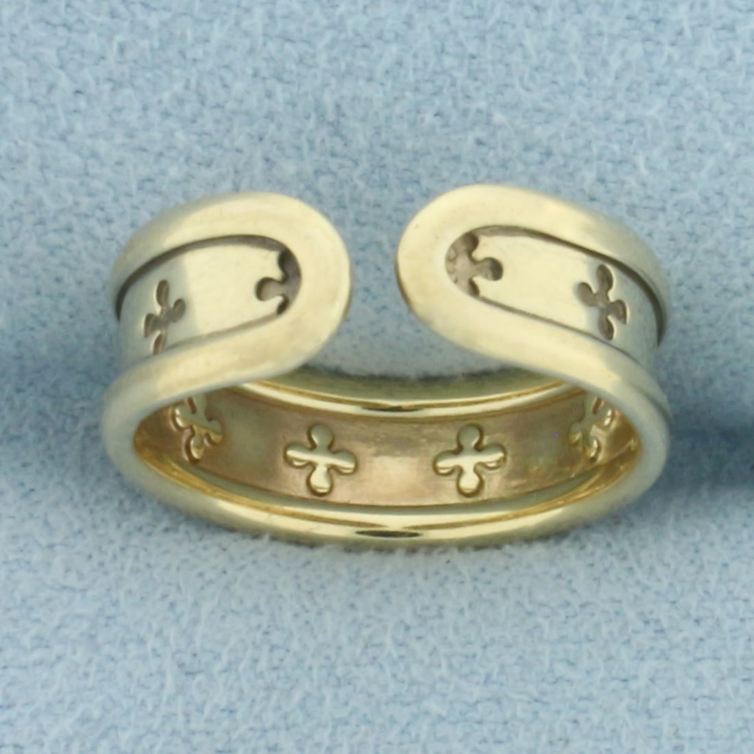 Adjustable Clover Design Ring in 14k Yellow Gold - 4