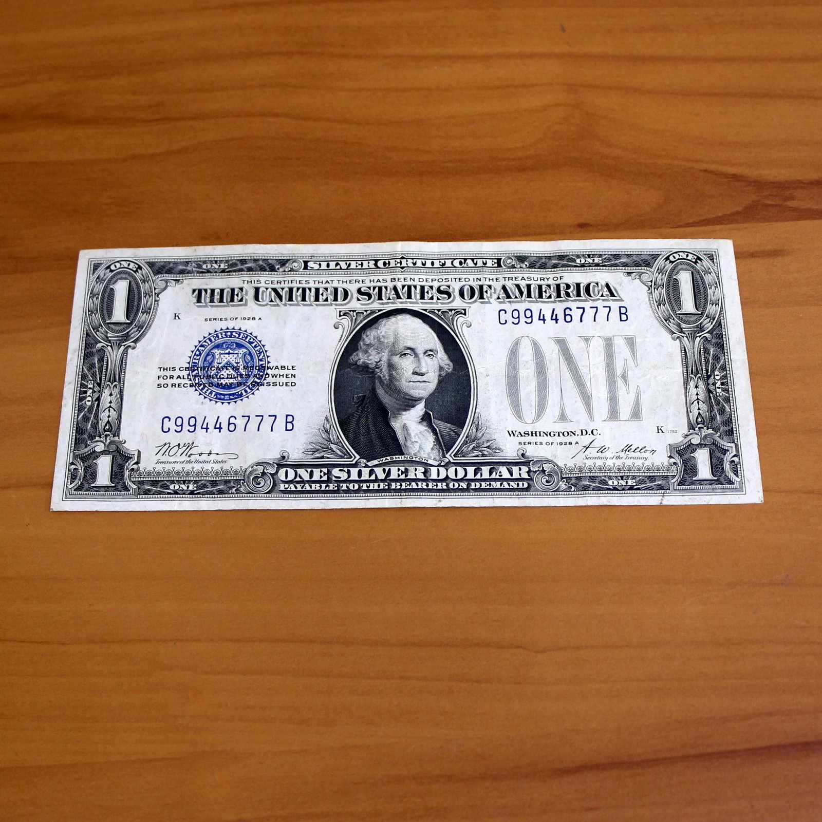 1928 $1 Silver Certificate Funny Back Blue Seal Note Plain Series Nice Crisp (1 of 2)