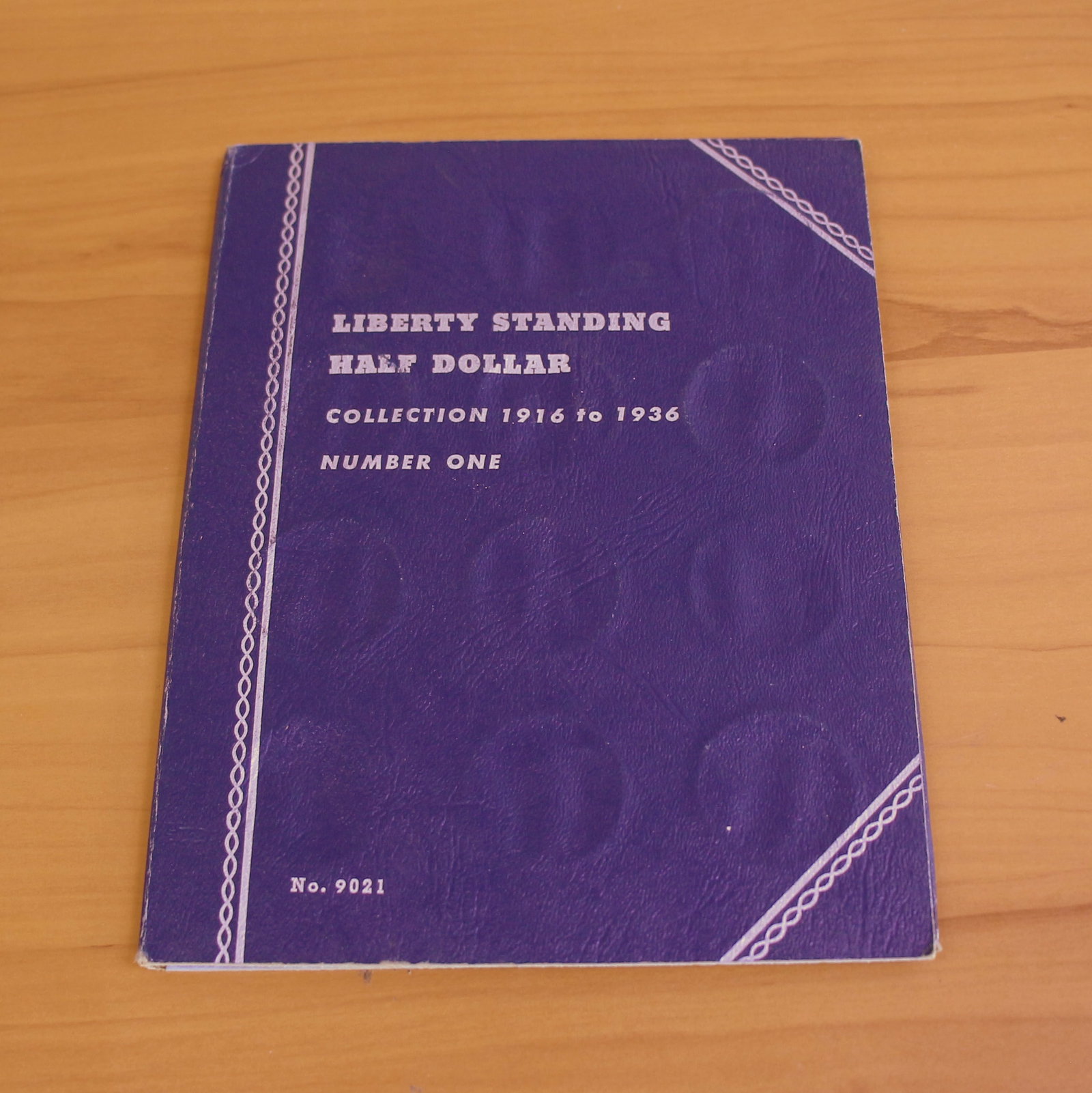 Liberty Standing Silver Half Dollar Coin Collection in Blue Folder Book: Contains 26 90% silver half dollars - 1916 to 1936S