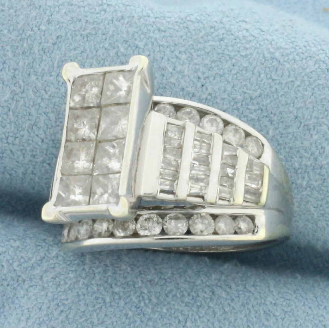 Modern Design Diamond Ring in 10k White Gold - 2
