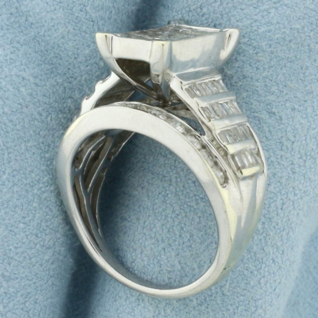Modern Design Diamond Ring in 10k White Gold - 3