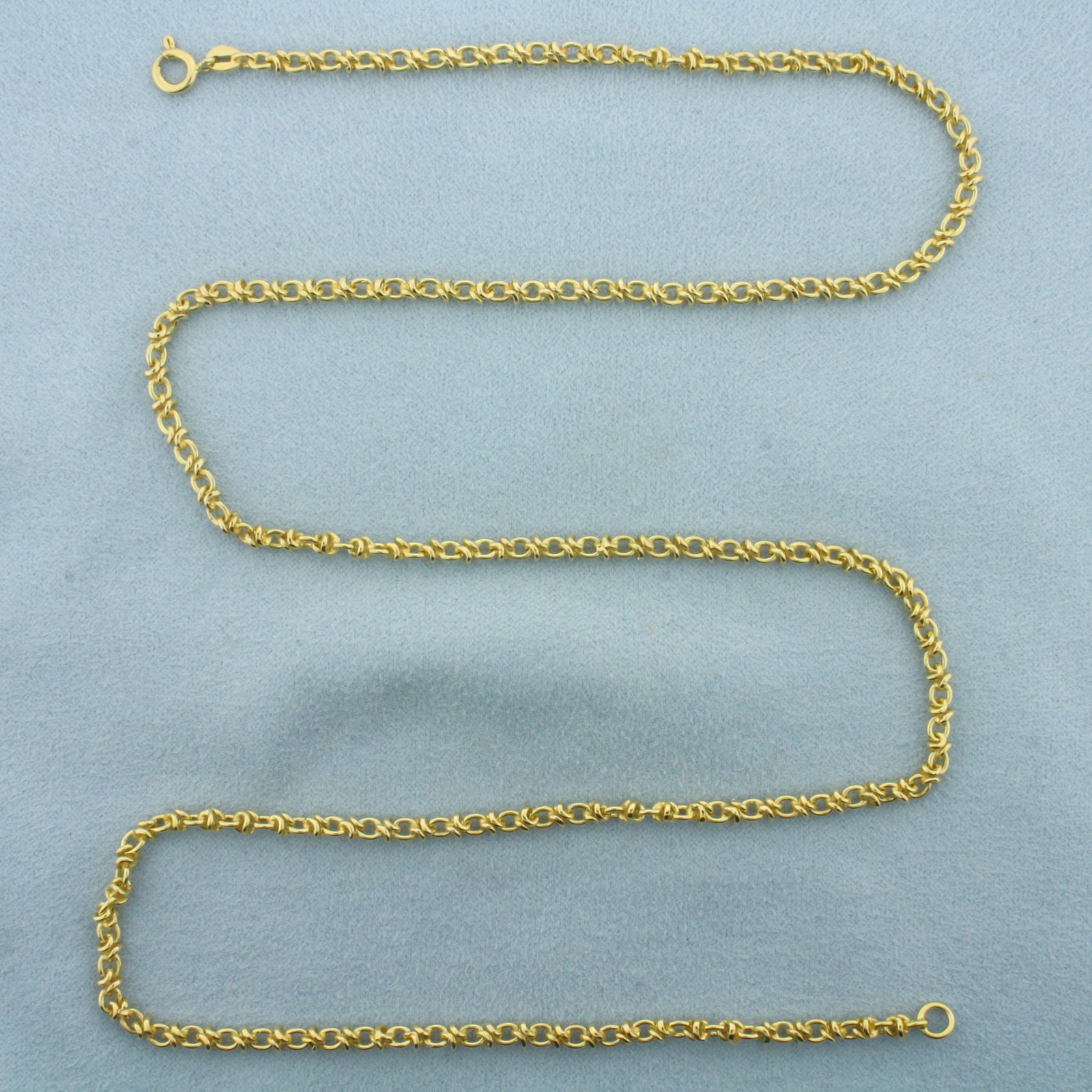 24 Inch Fancy Rolo Byzantine Link Chain Necklace in 18k Yellow Gold (1 of 2)
