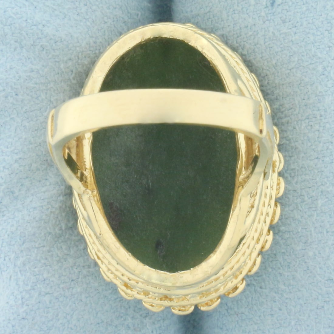 Crown Set Jade Statement Ring in 14k Yellow Gold - 4