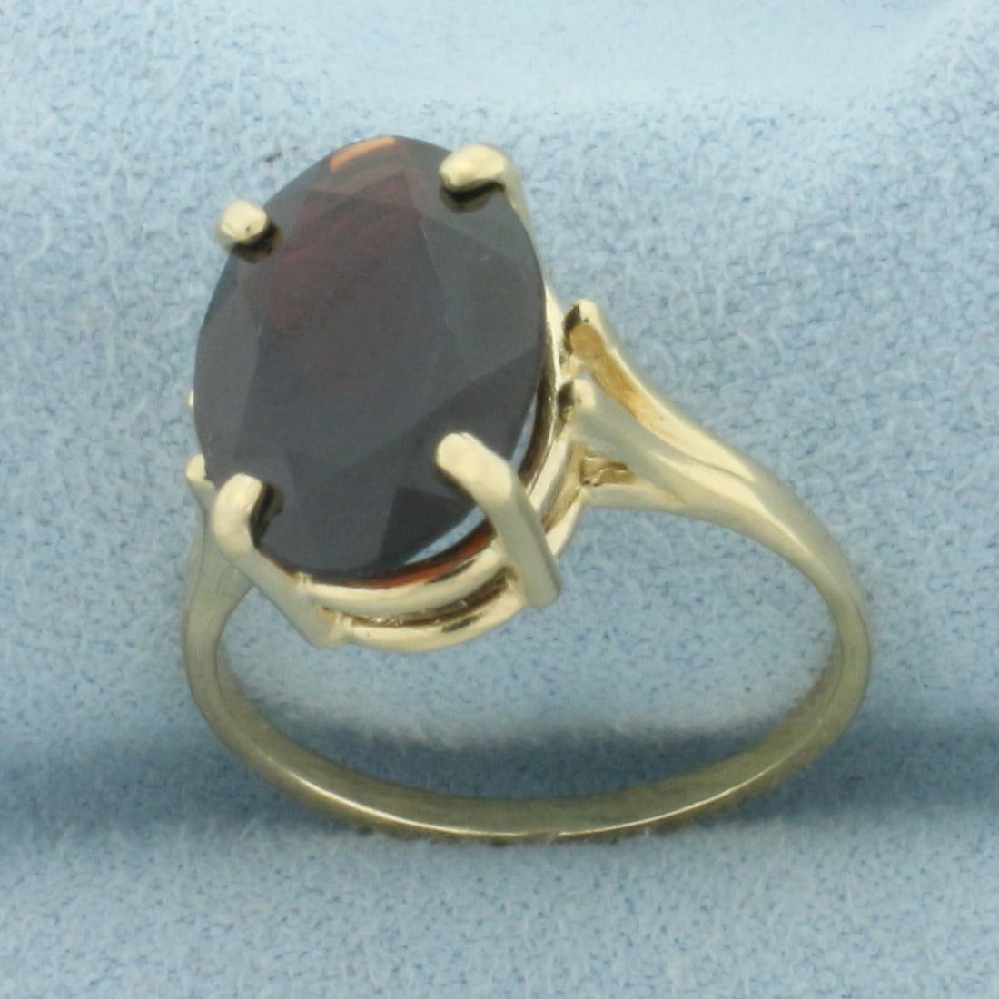 Garnet Solitaire Statement Ring in 14k Yellow Gold - 2