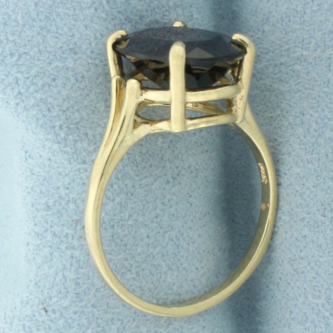 Garnet Solitaire Statement Ring in 14k Yellow Gold - 3
