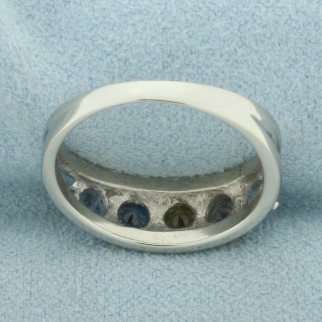 Multi Color Topaz Ring in 10k White Gold - 4