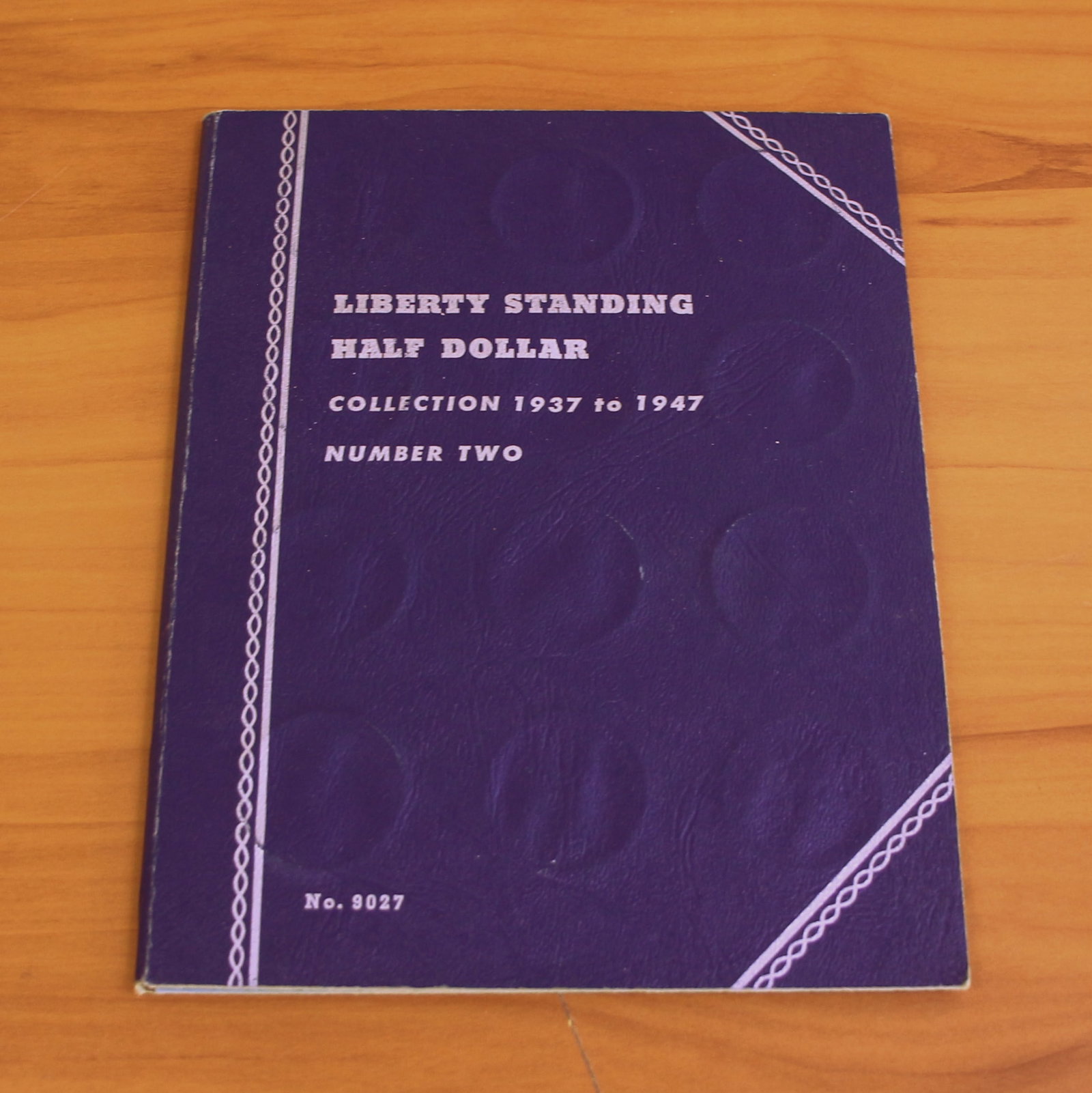 Liberty Standing Silver Half Dollar Coin Collection in Blue Folder Book: Contains 29 90% silver half dollars - 1937 to 1947