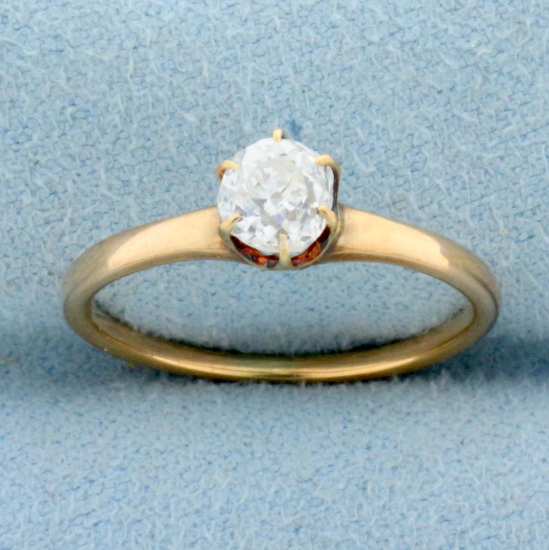 Antique Old Mine Cut Diamond Victorian Engagement Ring in 14k Rose Gold: In 14k rose gold. Contains a 1/2ct high quality Old Mine Cut diamond, SI clarity/H color. Very Small chip on diamond, consistent with age and do not detract from beauty. Size 6.5. 1.8g.