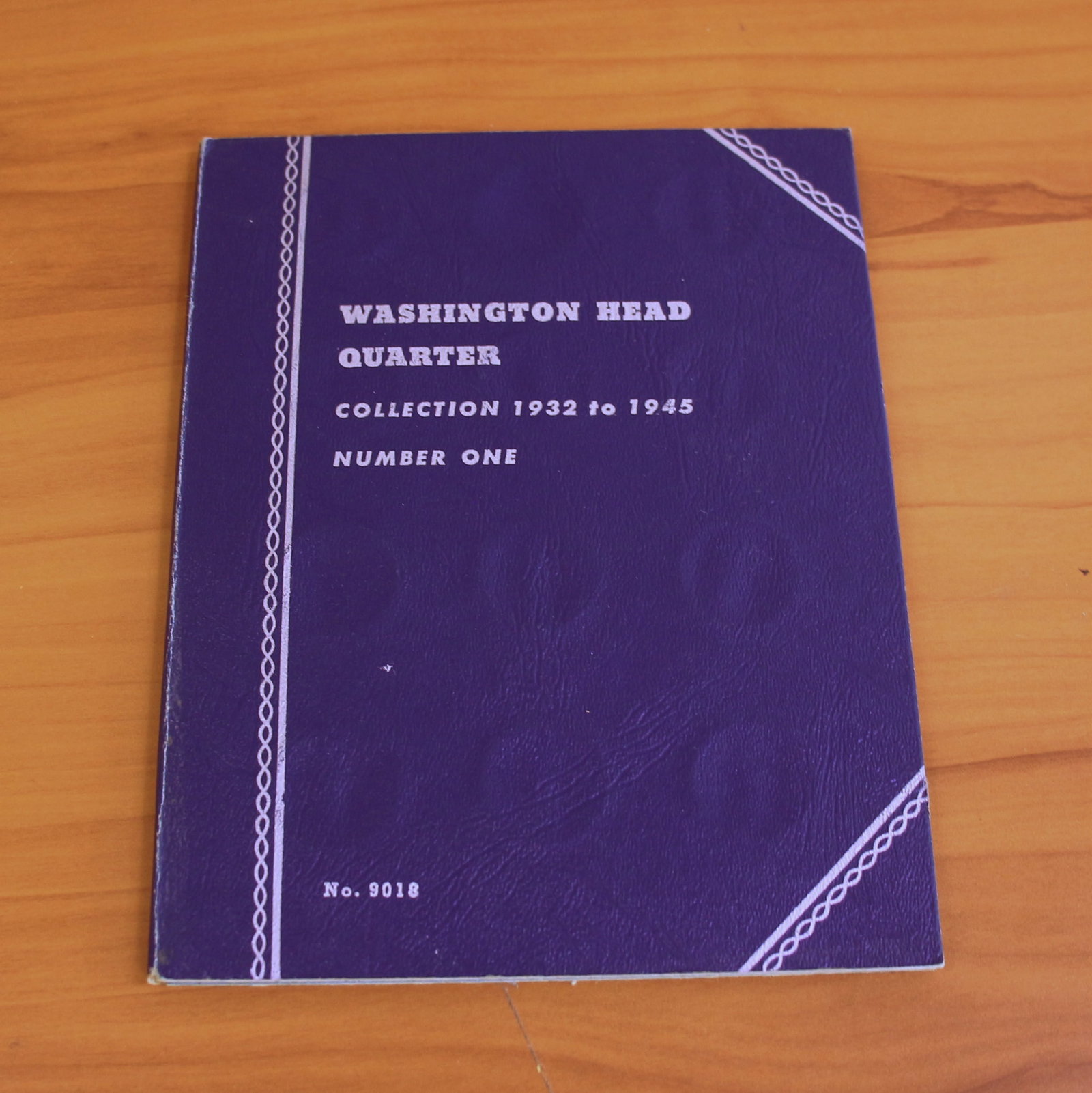 Washington Silver Quarter Coin Collection in Blue Folder Book: Contains 35 90% silver quarters - 1932 to 1945