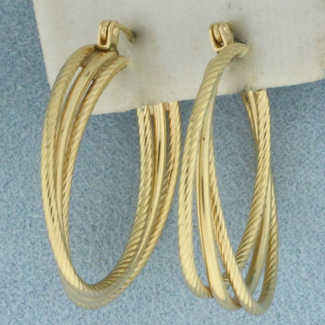 Triple Oval Hoop Earrings in 14k Yellow Gold (1 of 2)