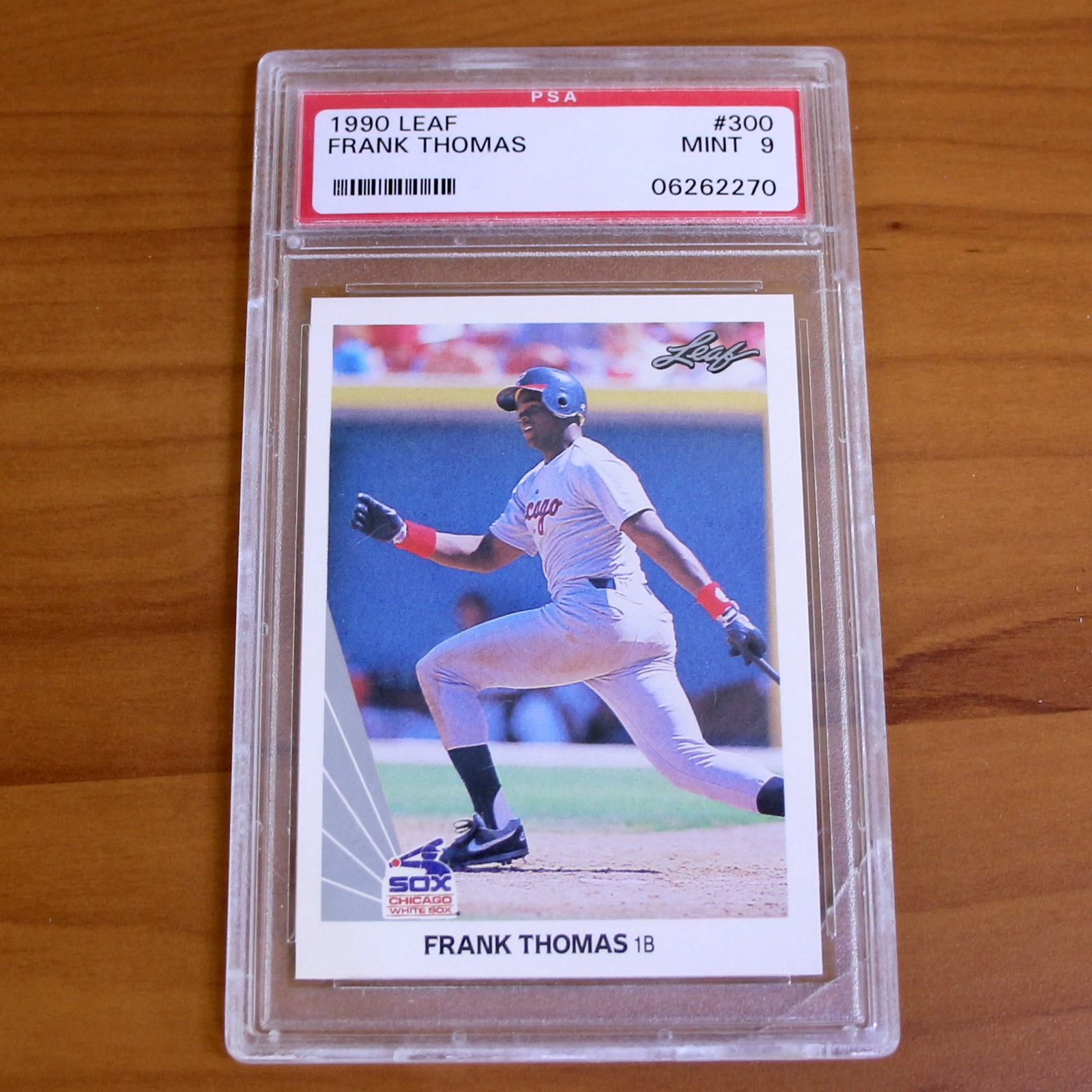 1990 Leaf Baseball #300 Frank Thomas Rookie Card PSA Mint 9 (1 of 2)