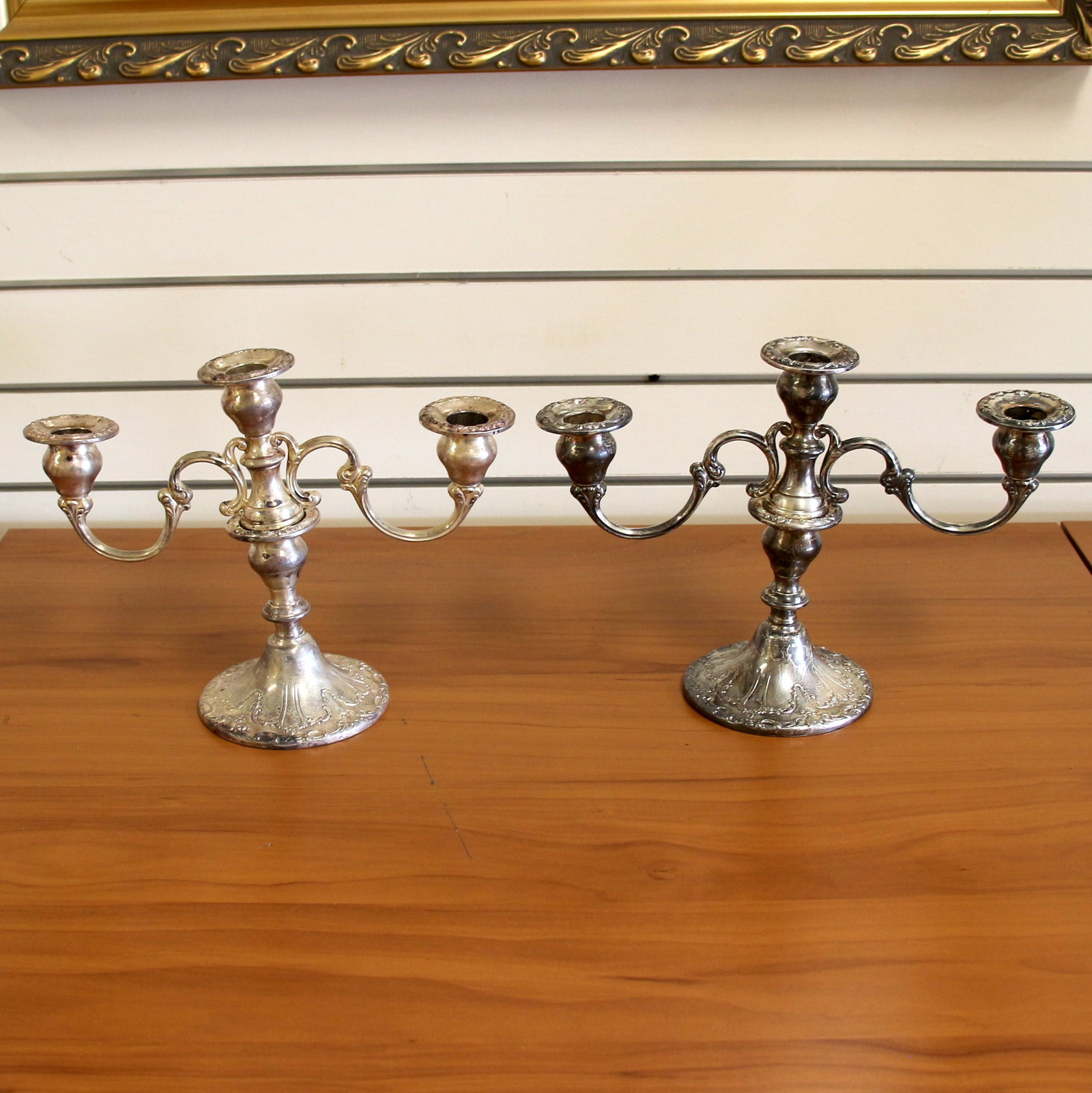 Gorham 749 Chantilly Duchess 3-Light Candelabras Set of 2 in Sterling Silver: In .925 Sterling Silver (weighted). 8 1/2 inches tall. Pattern 749. 1399.7g.