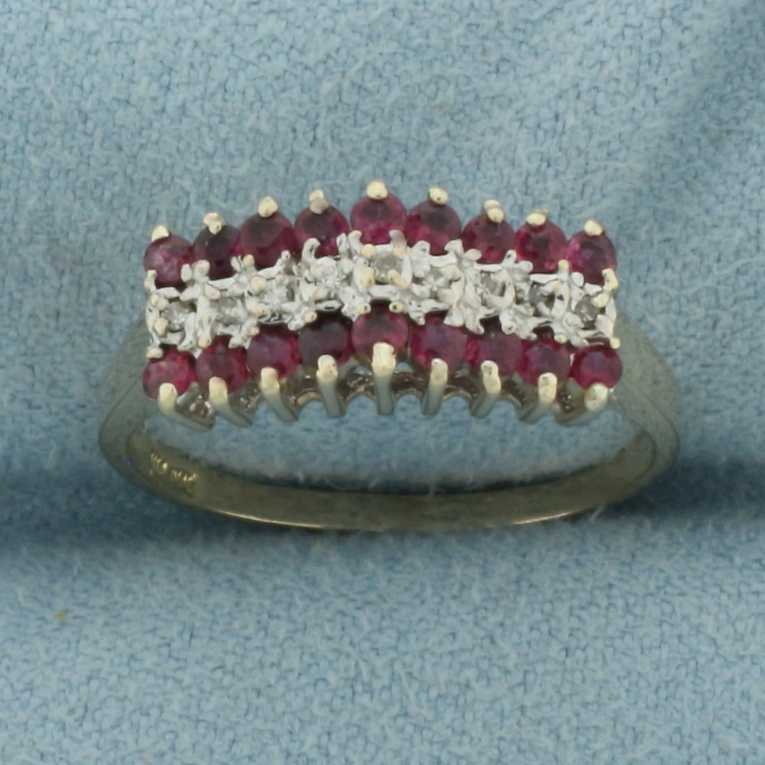 Ruby and Diamond Cathedral Ring in 10k Yellow Gold (1 of 4)