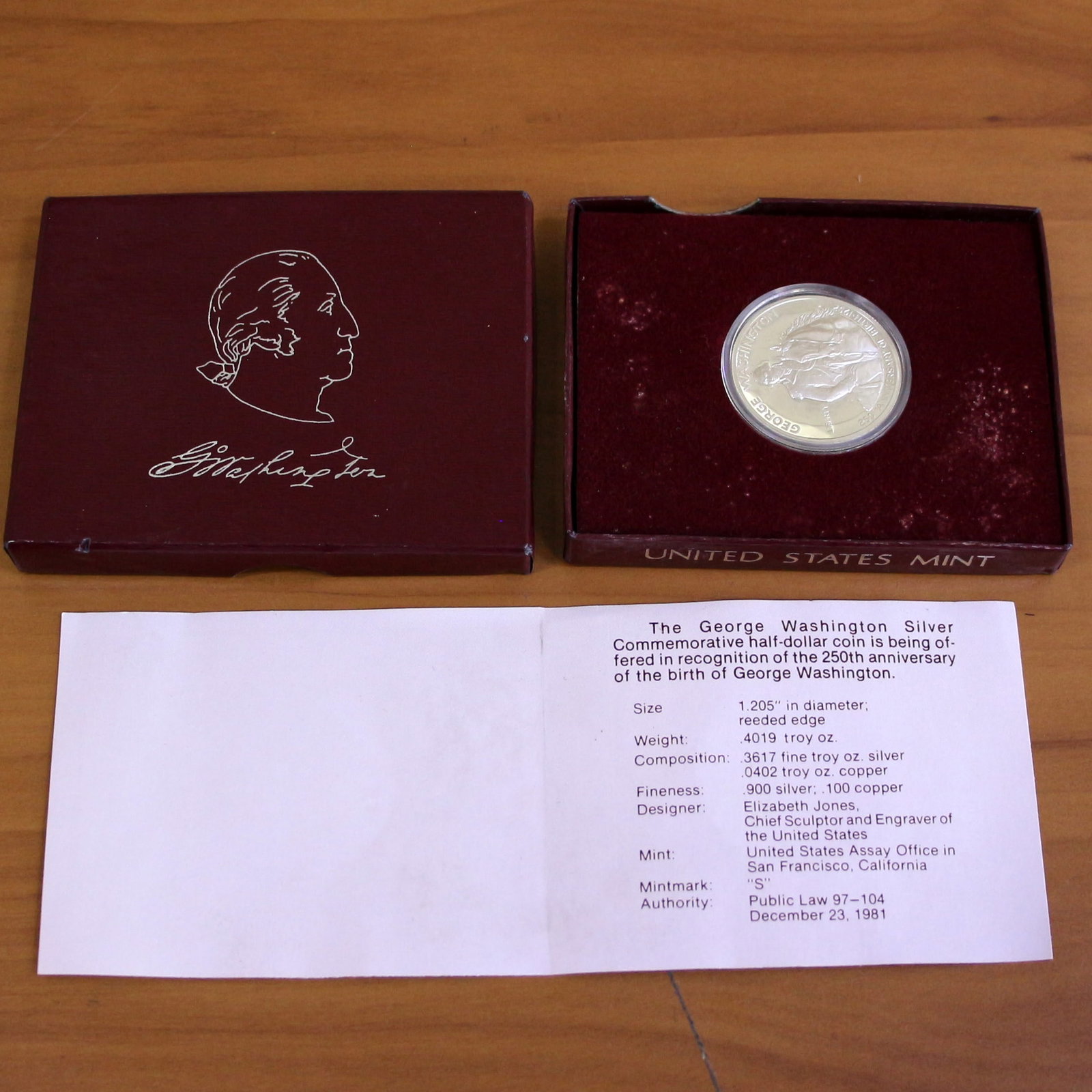 Silver George Washington Commemorative Silver Half Dollar OGP (1 of 3)